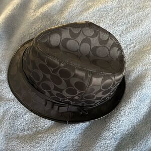 Coach Black Patterned Fedora Hat